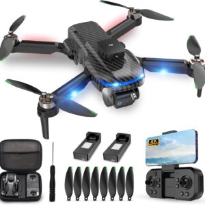 4K Drones with Camera for Kids,Drones for Adults with Emergency Stop, Headless Mode, 360° Flips, Carrying Case & 2 Batteries,Wireless RC Toys for Boys Girls