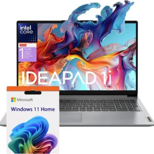 Lenovo Essential Laptop | Ideapad 1i | 12GB RAM | 15.6″ FHD Display | 512GB PCIe+128GB eMMc Storage | 1 Yr Office 365 + Lenovo ADP | Intel Dual-Cores Processor | HDMI | Wi-Fi 6 | Win 11 Home | Gray