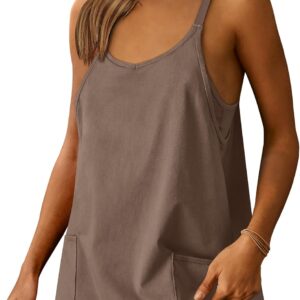 ANRABESS Women Athletic Dress Summer Tennis Workout Active Sports Mini Romper Dress Built in Shorts Travel Vacation Clothes