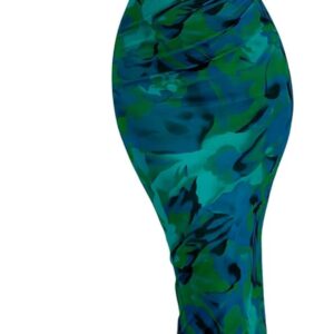 PRETTYGARDEN Women’s Bodycon Maxi Dress Fall Spring Fashion Long Sleeve Floral Print Tight Fitted Party Club Ruched Dresses