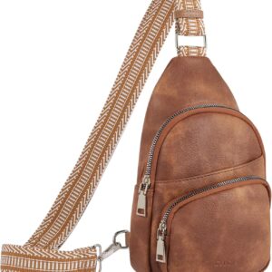 CLUCI Small Sling Bag for Women, Vegan Leather Fanny Pack Crossbody Bags for Women, Chest Bag With Guitar Strap
