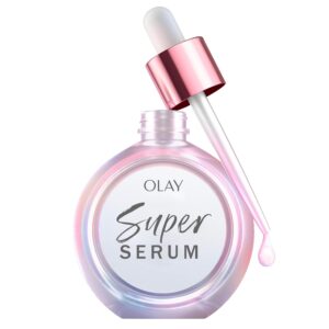 Olay Super Serum – Niacinamide, Vitamin C & E, Collagen Peptide, AHA – 5-in-1 Skin Care Benefits for Face – Healthy Glow, Brightening, Hydrating, Smoothing, Firming, Evens Tone, Anti-Aging, 1.0 Oz