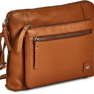 Wise Owl Accessories Small Soft Pebbled Real Leather Crossbody Handbags Purses Sling Crossover Shoulder Bag