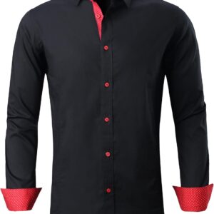 Alex Vando Mens Dress Shirts Regular Fit Long Sleeve Stretch Business Dress Shirts for Men