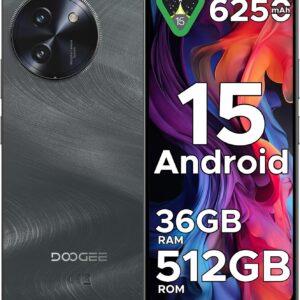 DOOGEE Note 59 Pro+ 5G Android 15 Unlocked Cellphone, 36GB+512GB/2TB Expand Mobile Smartphone with 6.75″ HD+ Display 120Hz, 6250mAh,5G Dual Sim Cell Phone, Face ID/Fingerprint/Widevine L1/NFC/OTG