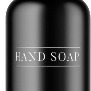 Black Glass Handsoap Bottle | 16 oz Refillable Wall Mount Liquid Soap Dispenser with Waterproof Label for Every Bathroom | Single Product by Diversified Hospitality Solutions