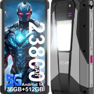 8849 Tank 3 Pro Rugged Smartphone 2024, 23800mAh Rugged Projector Phone 97dB Loud Speaker, 36GB+512GB Dual Sim 5G Android 14 Unlocked Mobile Cell Phones 6.79″ Big Screen, Camping Light/2TB Expand/OTG