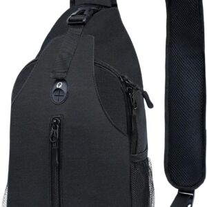 Sling-Bag Crossbody-Bag Women-Men Backpack-Daypack – Hiking Chest Travel with Water Bottle Pocket Portable Hiking Daypacks For Women Black