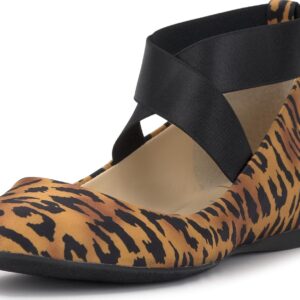 Jessica Simpson Mandayss Women’s Pull-On Criss-Cross Ankle Ballet Flats Shoes